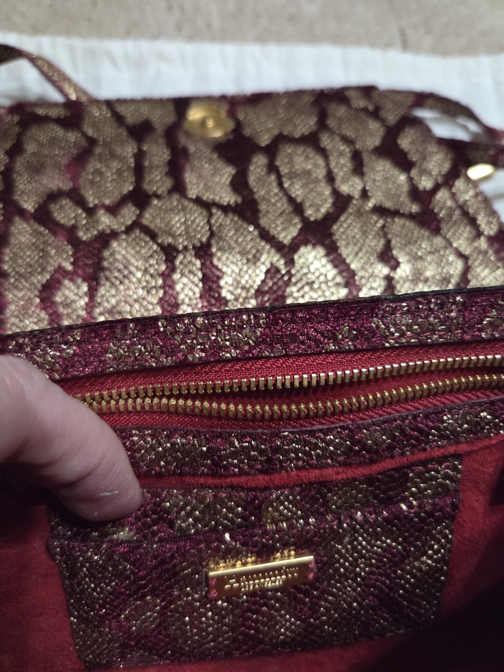 Hammitt Gold & Burgundy Metallic Crossbody Clutch - Picture 5 of 8